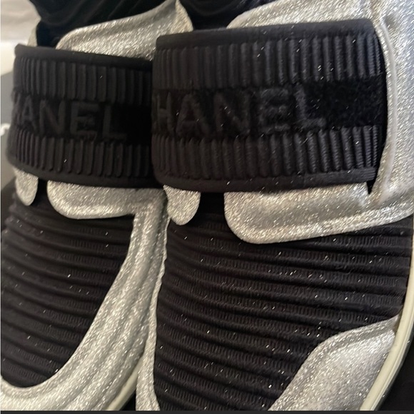 CHANEL SNEAKERS SOCK BOOTIE GLITTER RARE 9.5 41 9 SPACE SHOES NEW WITH BOX ETC! - Picture 5 of 16